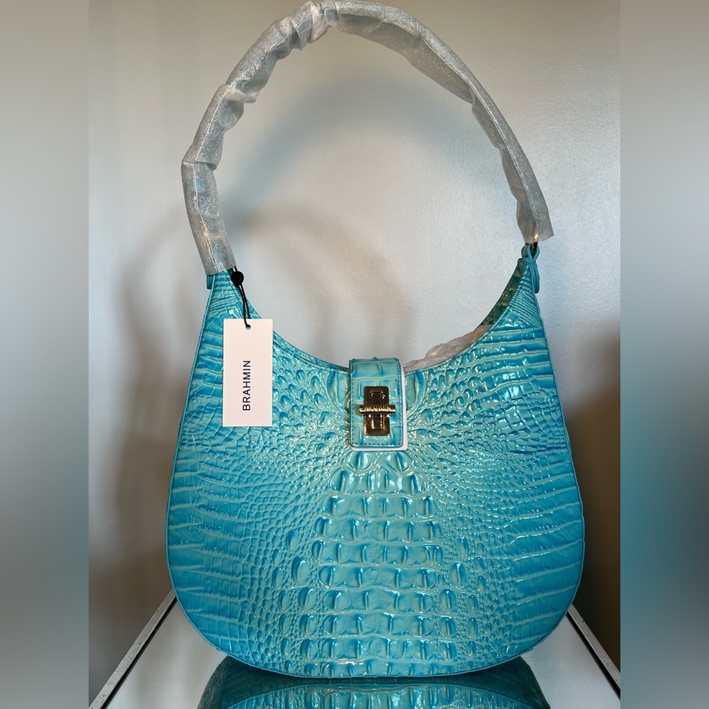 BRAHMIN | Fallon Tropic Blue Melbourne Shoulder Bag NWT - Picture 2 of 3